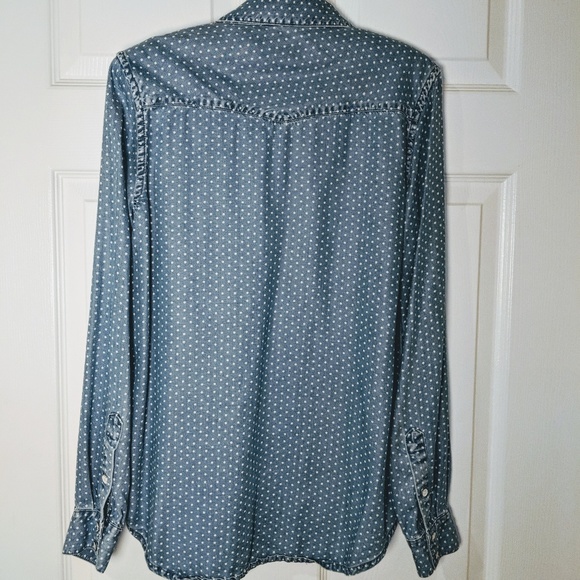 Victoria's Secret Polka Dot Blue Button Down Shirt - Picture 2 of 6